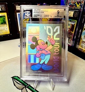 1991 Disney IMPEL Collector Cards MICKEY MOUSE WORLD TOUR HOLOGRAM BGS 9 TOP POP - Picture 1 of 2