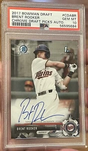 2017 Bowman Chrome 1st Draft Brent Rooker Auto PSA 10 Gem Mint Autograph - Picture 1 of 2
