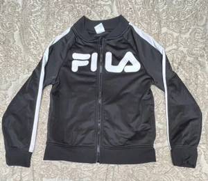 Fila Youth Small Size 8 Black & White Full Zip Track Jacket Athleisure See Pics - Picture 1 of 5