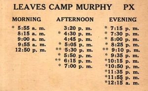 US Army Camp Murphy- Martin County, near Stuart & Jupiter Card with bus schedule - Picture 1 of 2