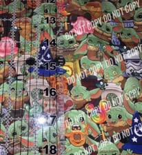 Custom Baby Yoda Disney Snacks 100% Cotton Fabric,  1/4 Yard, 9" X 56" SALE 