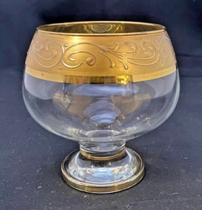 SCHÖNES MURANO GRAVIERTES HANDWERK KRISTALLKLARES GLAS, GOLDORNAMENTE um 1980 sehr guter Zustand - Bild 1 von 6