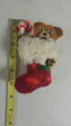 Homemade Cross Stitch Christmas Ornament Bear Candy Cane Stocking