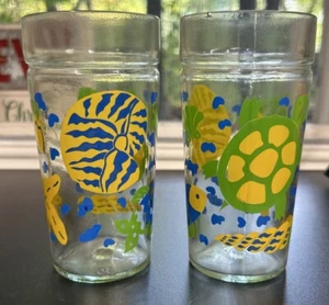 Anchor Hocking Sea Life Drinking Glasses Set of 2 Vintage - Picture 1 of 6