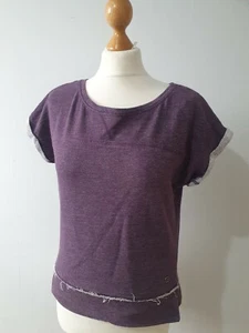 Sweaty Betty 100% cotton Sweatshirt Purple, XS UK 8-10 raw edge - Picture 1 of 8