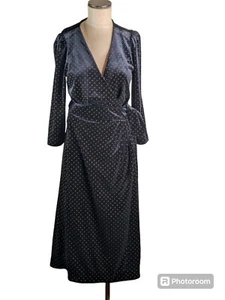 Vestido envolvente Dalhia de terciopelo dorado negro Sezane, talla 38/6, nuevo con etiquetas - Imagen 1 de 5