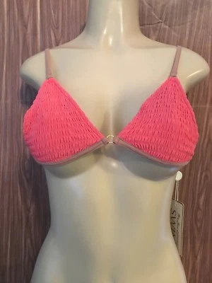 Nuevo Top de Bikini For Love & Lemons Capri Crujiente Talla S Coral Triángulo Foto 1 de 4
