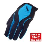 Mtb Cycling Cycle Bike Bicycle Bmx Full Finger Gloves Padded Palm Blue Eigo Aero