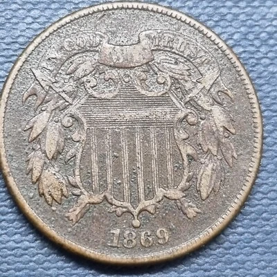 1869 Two Cent Piece 2c Better Grade XF #82993 - Image 1 of 2