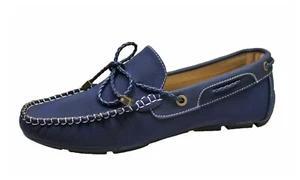 SCARPE MOCASSINI UOMO DIAMOND CLASS ELEGANTI CASUAL BLU ECOPELLE MAN'S SHOES - Foto 1 di 4