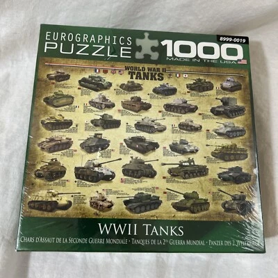 World War II Tanks Eurographics 8999-0019 1000 Piece Puzzle New in Box Sealed - Image 1 of 3