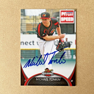 2015 Choice Rochester Red Wings Michael Tonkin autographed signed baseball card