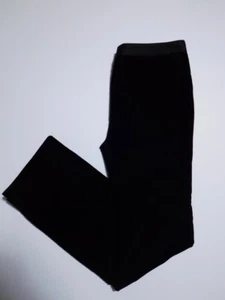 AUTÉNTICO Pantalón Para Mujer Negro Algodón Elastizado Terciopelo Frontal Plano Talla 36 - Imagen 1 de 6