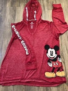 Disney Parks Hoodie Damen Gr. XXL rot Mickey Mouse Spellout leicht - Bild 1 von 5