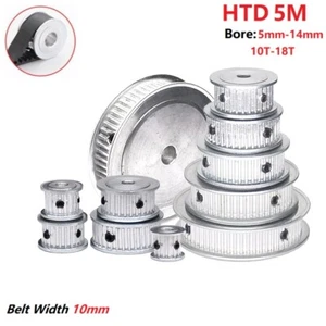 HTD 5M Timing Belt Pulley 10-18T AF-Type Bore 5-14mm For 10mm Wide Timing Belt - Picture 1 of 8