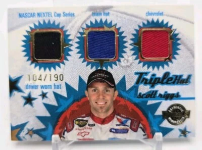 2005 Wheels American Thunder SCOTT RIGGS Triple Hat Relic Driver Worn /120 #TH20 - Image 1 of 4