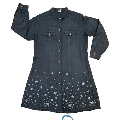 Camisa Western Bordada Estrellas Constelaciones Manga Larga Mujer Talla S   Foto 1 de 4