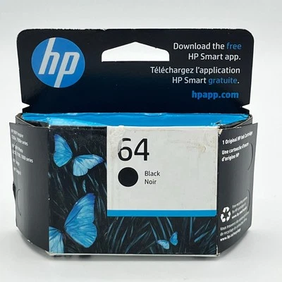 Cartucho de tinta negra HP 64 (N9J90AN#140) original OEM nuevo sellado vence 07/2025 Foto 1 de 3