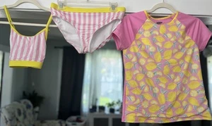 LANDS' END EUC 3 Piece; 2 piece Bikini and Short Sleeved Rash Guard SPF Girls 16 - Picture 1 of 7