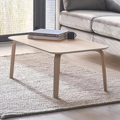 Rectangular Oak Coffee Table, Scandinavian Style, Beige 100x60x40cm - Image 1 of 4