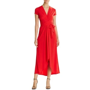 MICHAEL Michael Kors Cap-Sleeve Wrap Maxi Dress – Geranium Red (XS) - Picture 1 of 2
