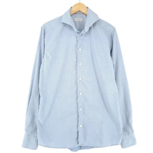 Eton Men Shirt Blue Slim Fit Geometric Cotton Yg4 Size 16 41 - Picture 1 of 7