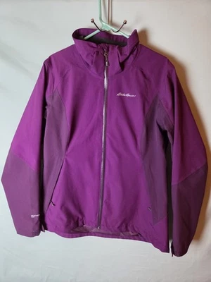 Chaqueta de lluvia Eddie Bauer para mujer talla L costura sellada púrpura magenta WeatherEdge Plus  Foto 1 de 4