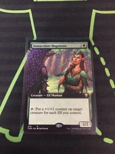 MTG Magic The Gathering Immaculate Magistrate Ext Art Elf Green Commander - Picture 1 of 1