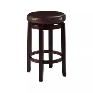 Maya Swivel Backless Counter Height Barstool Brown - Linon - Picture 1 of 6
