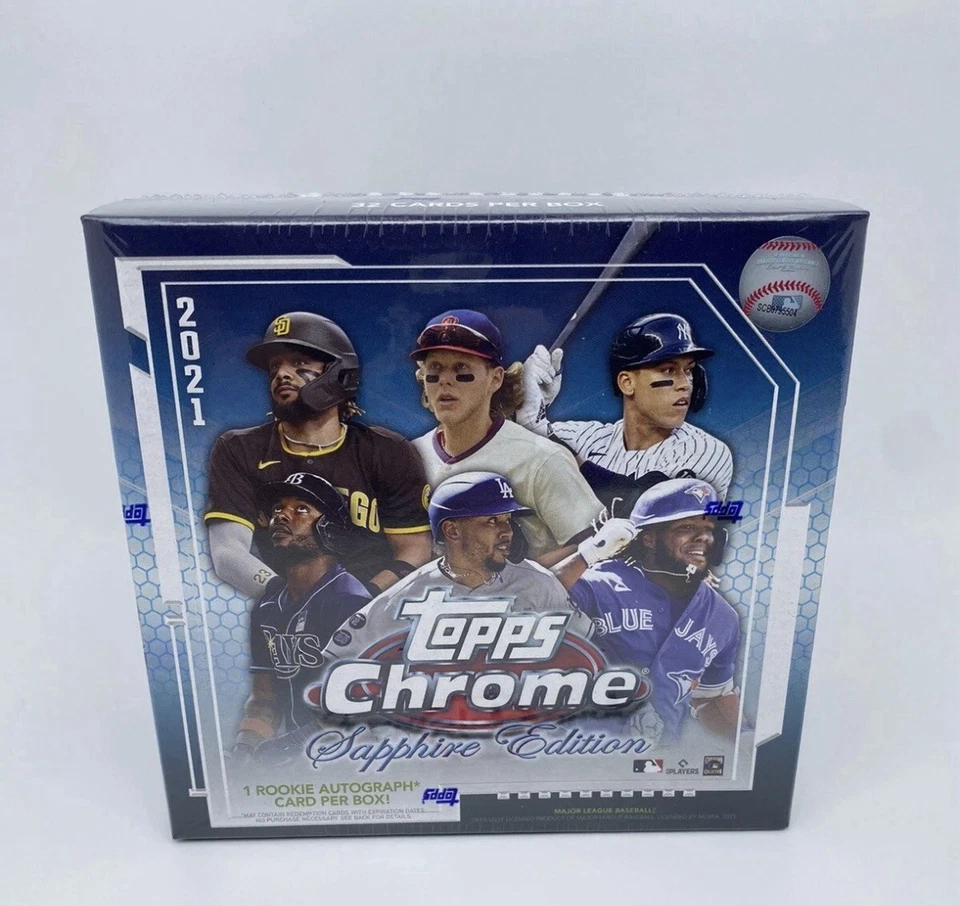 2021 Topps Chrome Baseball SAPPHIRE EDITION HOBBY BOX - 1 AUTO per box! - Image 1 of 1