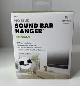 Hangman No Stud Sound Bar Hanger - SBH-6 - Adjustable - Black - Picture 1 of 7