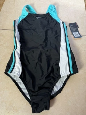 TRAJE DE BAÑO SPEEDO SPLICE INFINITY RACERBACK 1 PIEZA TALLA 14 UPF50+ NUEVO CON ETIQUETAS Foto 1 de 3