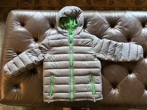 Snozu Kids Quilted Puffer Winter Jacket Poly Fill Gray Green Small 7-8 - Picture 1 of 3