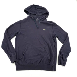 Lacoste Cotton Hooded Jacket Navy Blue Mens S - Picture 1 of 6
