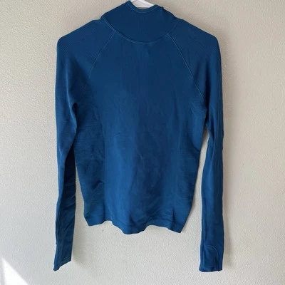 Sudadera con Capucha Athleta Tracker Para Mujer Pequeña Estampado Azul Elastizada Compresión Correr Yoga Foto 1 de 4