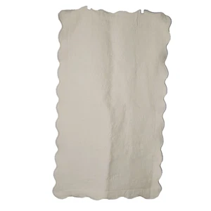 Matelasse Pillow Sham King White Cream Woven Floral Flower Pattern Cottagecore - Picture 1 of 7
