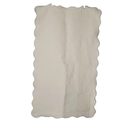 Almohada Matelasse Sham King Blanco Crema Tejido Floral Patrón Cottagecore Foto 1 de 4