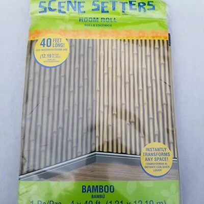 Bamboo Tiki Wall Covering Backdrop Tropical Luau Beach Theme Party NEW - Image 1 of 4