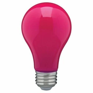 CERAMIC PINK LED Bulb A19 Medium E26 8W 60 Watt Equivalent Damp Location Rated - Picture 1 of 3