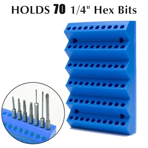 Blue Drill Bit Storage Case Holder for 1/4 Inch Hex Shank Bit (Organizer Only) - Picture 1 of 8