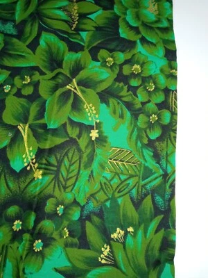 Fabric Green Floral with Gold Accents  38" x 48" 100% Cotton - Image 1 of 2