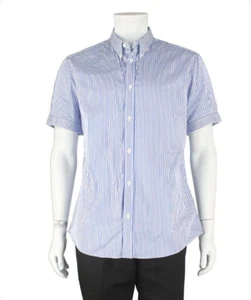 ALEXANDER MCQUEEN BENGAL STRIPED COTTON SHORT-SLEEVE SHIRT 50 - Picture 1 of 4