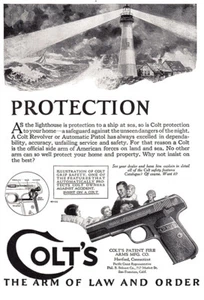 1924 Colt Revolver: Protection Vintage Print Ad - Picture 1 of 1