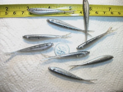 100-2 1/4英寸-crappie-panfish-minnow-grubs-drop shot-jigs-split tails-scent-flukes — 第 1/4 张图片