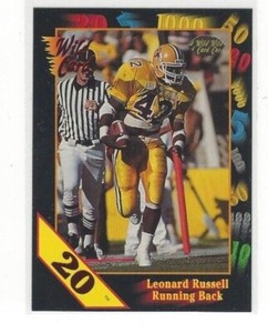 1991 WILD CARD DRAFT COLLEGIATE FOOTBALL PARALLEL 20 STRIPE SERIES SINGLES