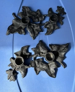 Vintage Wilton Cast Iron Metal Ivy Leaf Vine Leaves Design Single Candle Holder - Picture 1 of 3