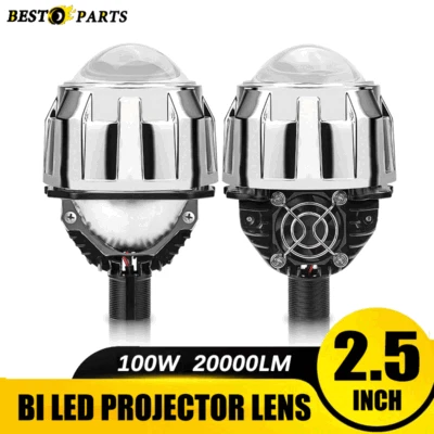 2.5 inch Bi LED Headlight Projector Lens High Low Beam H4 H7 Clear 20000LM - Image 1 of 4