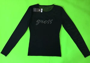 GUESS Los Angeles Women’s Long Sleeve T-Shirt w/Mesh Size SMALL Black MSRP $59 - Picture 1 of 12