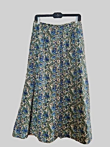 Damenrock weiß Hirsch Boho 90er Seitentaschen elastische Taille Knopfleiste Gr. 12 - Bild 1 von 8