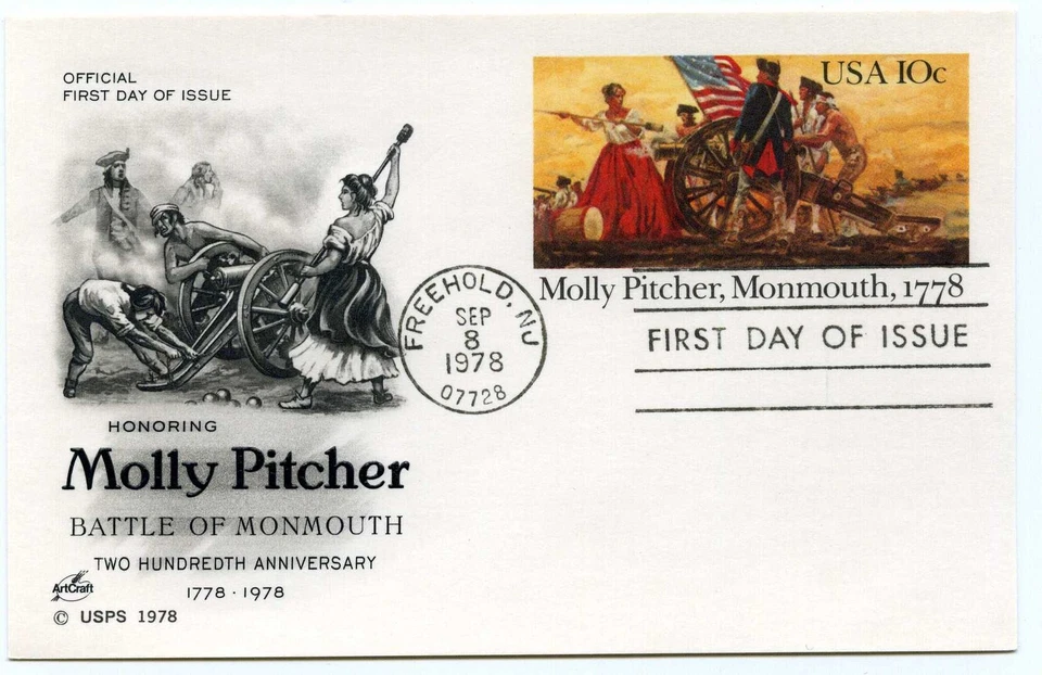UX77 Molly Pitcher, Monmouth, 1778, ArtCraft, FDC  - Image 1 of 1